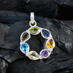 Multi Stone Dainty Turkish 92.5 Silver Hepta Katarina Romantic multicolor Pendant Jewellery
