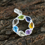 Multi Stone Dainty Turkish 92.5 Silver Hepta Katarina Romantic multicolor Pendant Jewellery