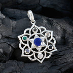 Flerfärgade hängsmycken med klassiska marockanska 925 silverstenar och Hepta Savannah rep-tråd