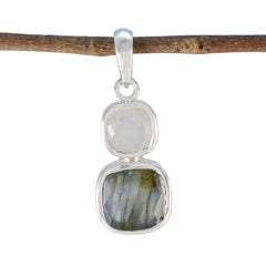 Multi Stone Whisper-thin Latin American 925 Silver Toi et Moi multicolor Pendant