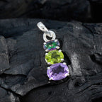 Minimalistische Japanse 92,5 zilveren trilogie Eun-ji met meerdere stenen, trendy veelkleurige hangersieraden