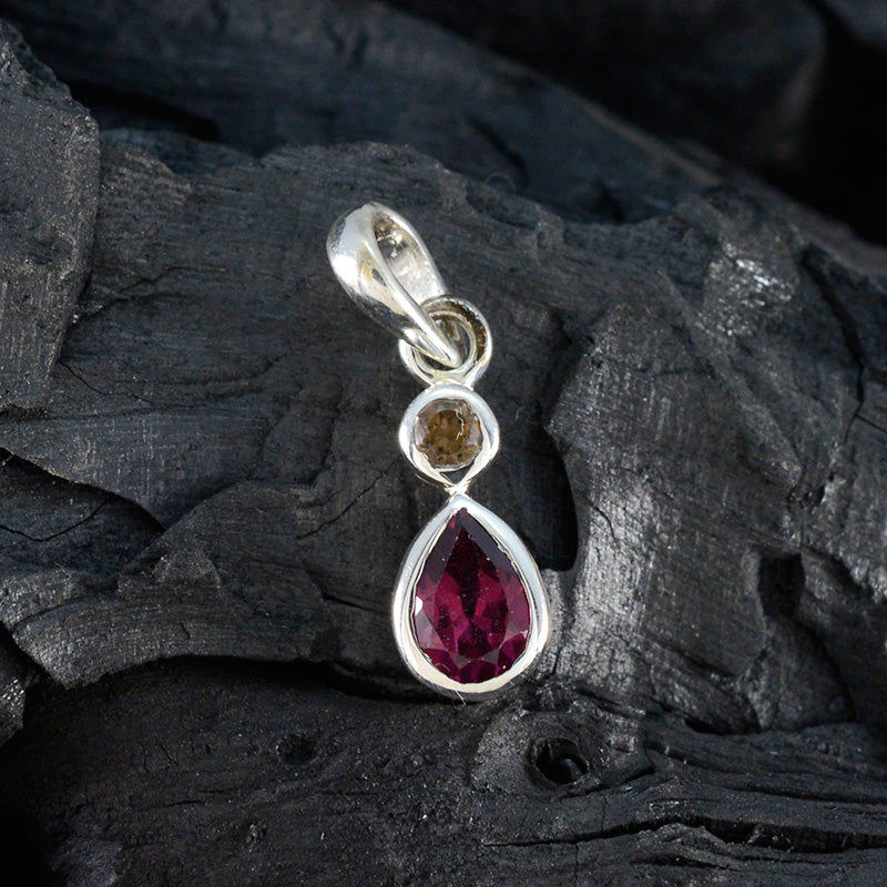 Minimalistische Japanse sterling zilveren Toi et Moi Yani hanger met meerdere stenen, eigentijds en veelkleurig