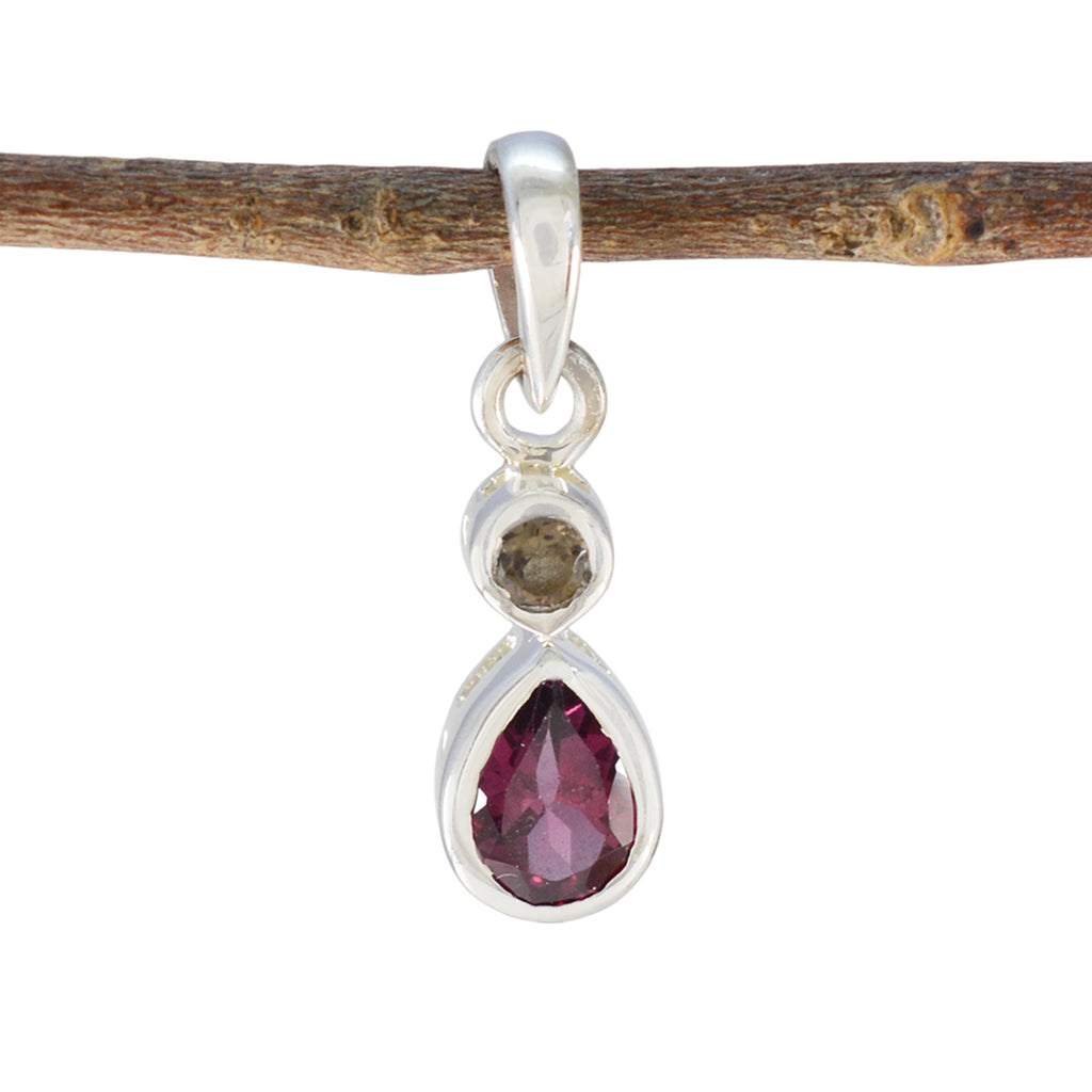 Multi Stone Minimalist Japanese Sterling Silver Toi et Moi multicolor Pendant