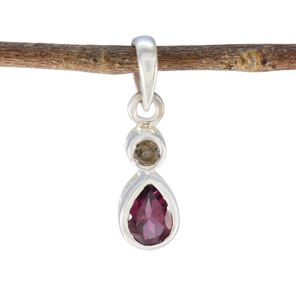 Multi Stone Minimalist Japanese Sterling Silver Toi et Moi multicolor Pendant