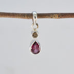 Minimalistische Japanse sterling zilveren Toi et Moi Yani hanger met meerdere stenen, eigentijds en veelkleurig