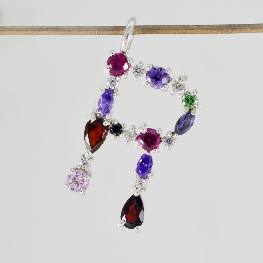 Multi Stone Elegant African 925 Silver multiple Zoey Graceful multicolor Pendant Jewelry