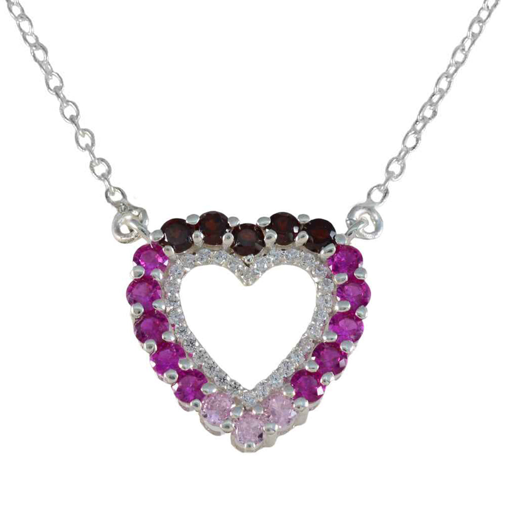 Multi Stone Featherlight African 92.5 Silver multiple multicolor Pendant