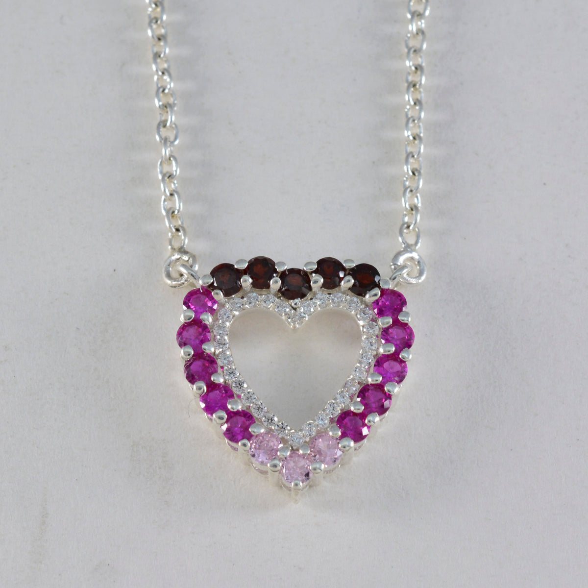 Multi Stone Featherlight African 92.5 Silver multiple Yasmin Signet multicolor Pendant Jewellery