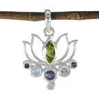 Multi Stone Dainty Turkish 92.5 Silver Hepta multicolor Pendant