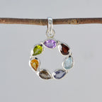 Multi Stone Dainty Egyptian 925 Silver Hepta Julia valentine multicolor Pendant Jewelry