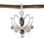 Multi Stone Dainty American Silver Hepta multicolor Pendant