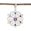 Multi Stone Classic Egyptian Silver Hepta multicolor Pendant