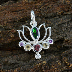 Multi Stone Dainty Moroccan Silver Hepta Rebeca Rope-Wire multicolor Pendant Jewelry