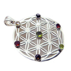 Multi Stone Statement German Sterling Silver multiple Lili antique multicolor Pendant Jewellery