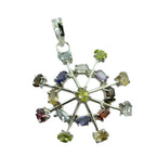 Multi Stone Eye-catching American Sterling Silver multiple Florencia Love multicolor Pendant Jewellery