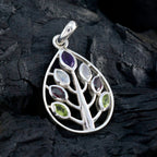 Multi Stone Tiny American Silver Hepta Agnes Signet multicolor Pendant Jewelry