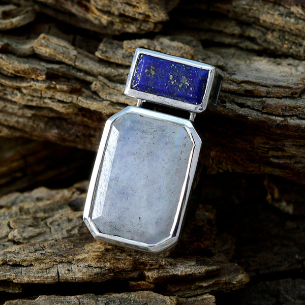 Multi Stone Whisper-thin American 925 Silver Toi et Moi Ana Heart multicolor Pendant Jewelry