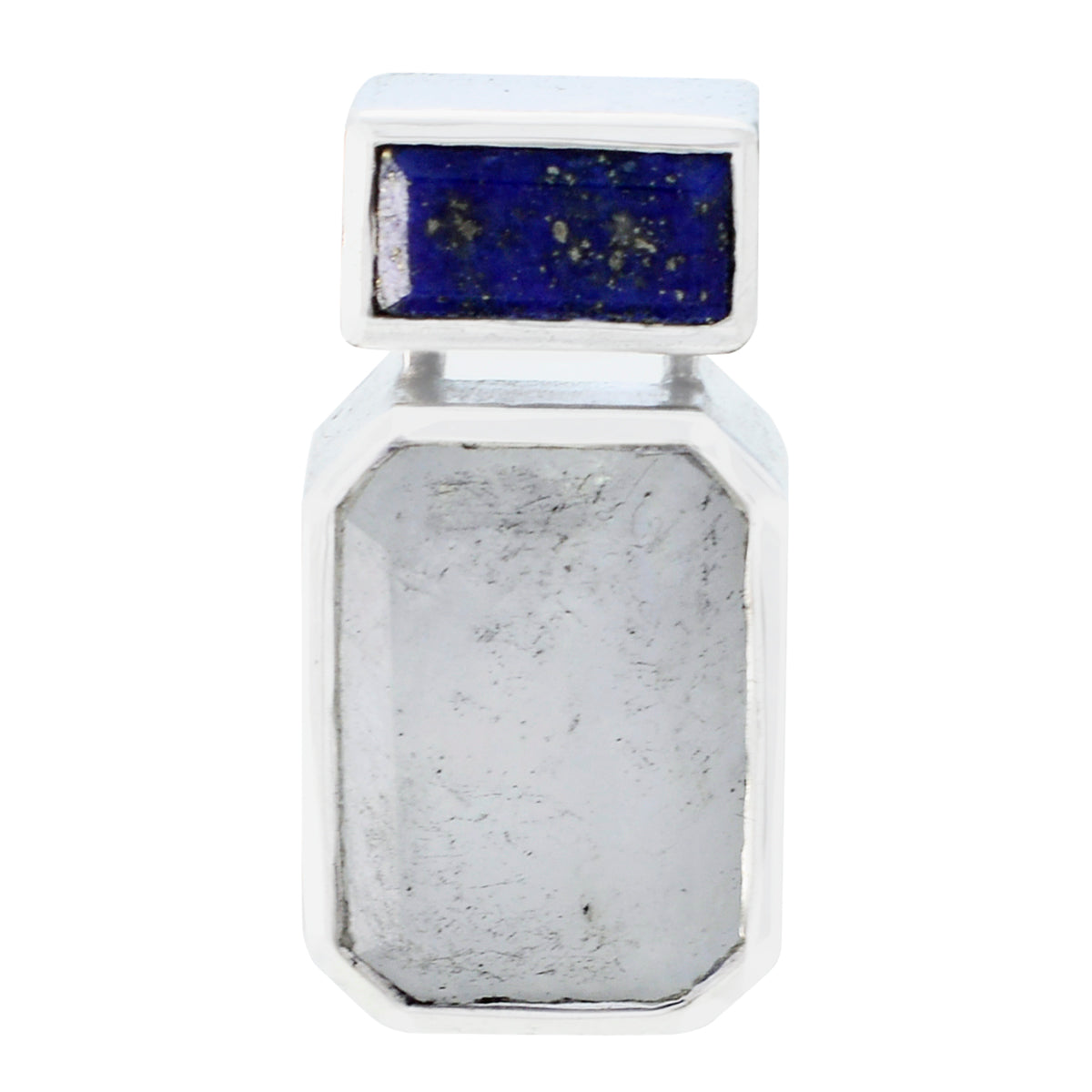 Multi Stone Whisper-thin American 925 Silver Toi et Moi multicolor Pendant