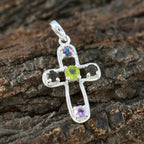 Multi Stone Dainty American 92.5 Silver quarter Camilla Bubble multicolor Pendant Jewellery