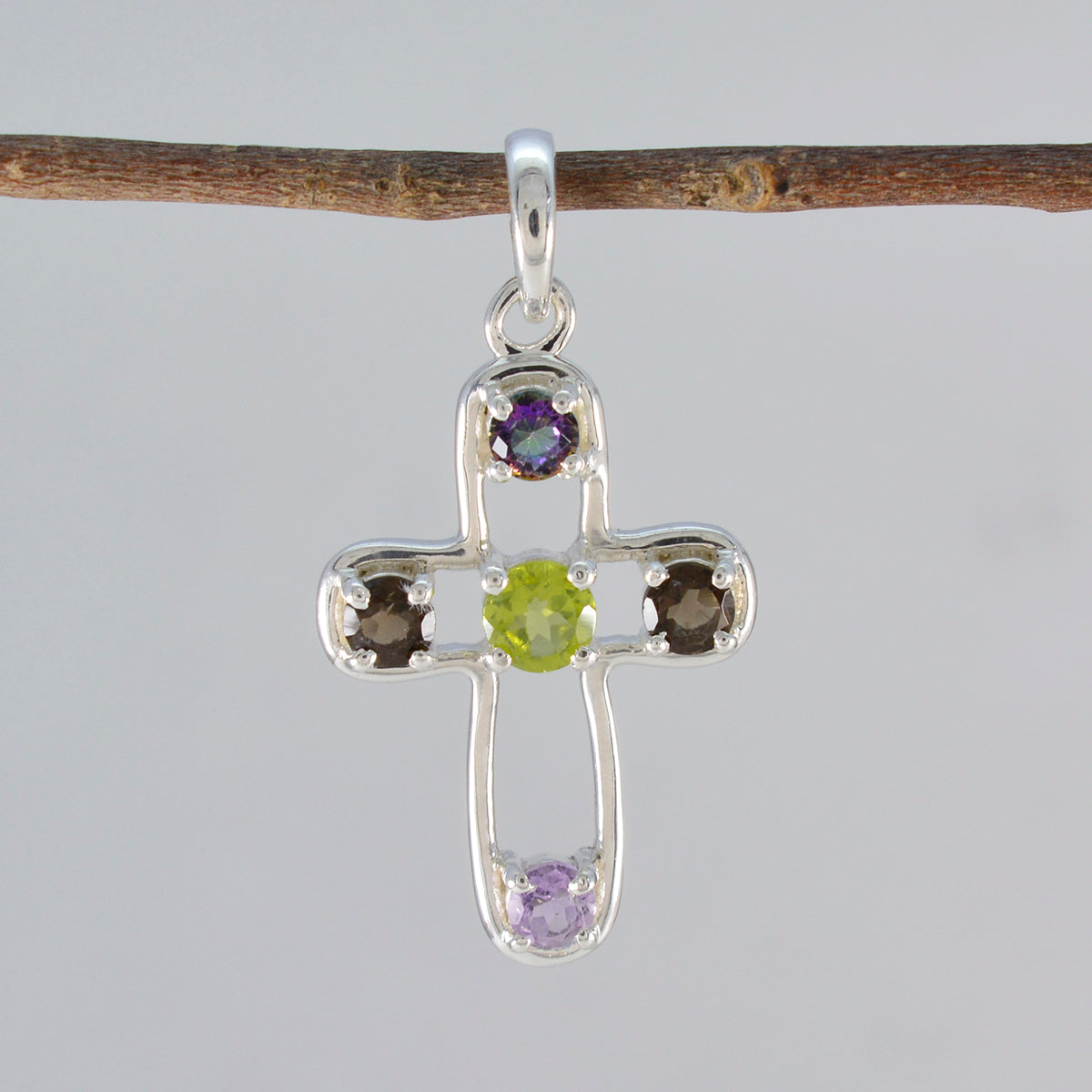 Pendentif délicat en argent 92,5 américain multi-pierres, Camilla Bubble multicolore Image secondaire du produit