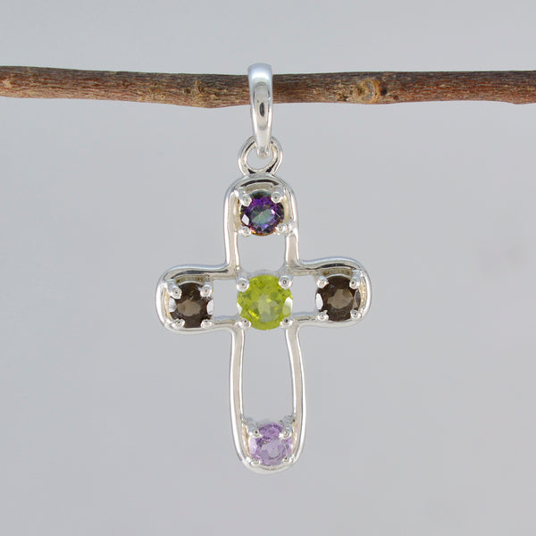 Multi Stone Dainty American 92.5 Silver quarter Camilla Bubble multicolor Pendant Jewellery