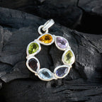 Multi Stone Dainty American Silver Hepta Katharina Feminine multicolor Pendant Jewelry