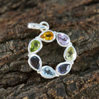 Multi Stone Dainty American Silver Hepta Katharina Feminine multicolor Pendant Jewelry