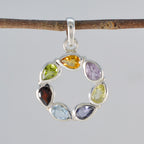 Multi Stone Dainty American Silver Hepta Katharina Feminine multicolor Pendant Jewelry