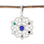 Multi Stone Classic Moroccan Sterling Silver Hepta multicolor Pendant