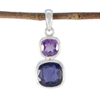 Multi Stone Whisper-thin Russian 92.5 Silver Toi et Moi multicolor Pendant