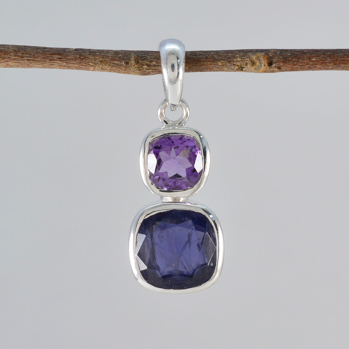 Multi Stone Whisper-thin Russian 92.5 Silver Toi et Moi Skylar Contemporary multicolor Pendant Jewellery