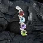 Zarter türkischer 925er Silber-Viertel Zoe mit mehreren Steinen, anmutiger mehrfarbiger Anhänger