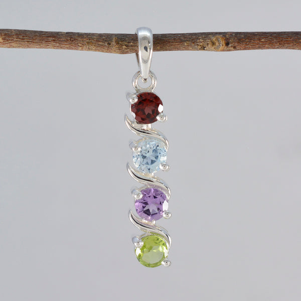 Multi Stone Delicate Turkish 925 Silver quarter Zoe Graceful multicolor Pendant Jewelry