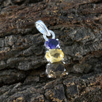 Multi Stone Minimalist Korean Silver Trilogy Ha-eun Modern multicolor Pendant Jewelry