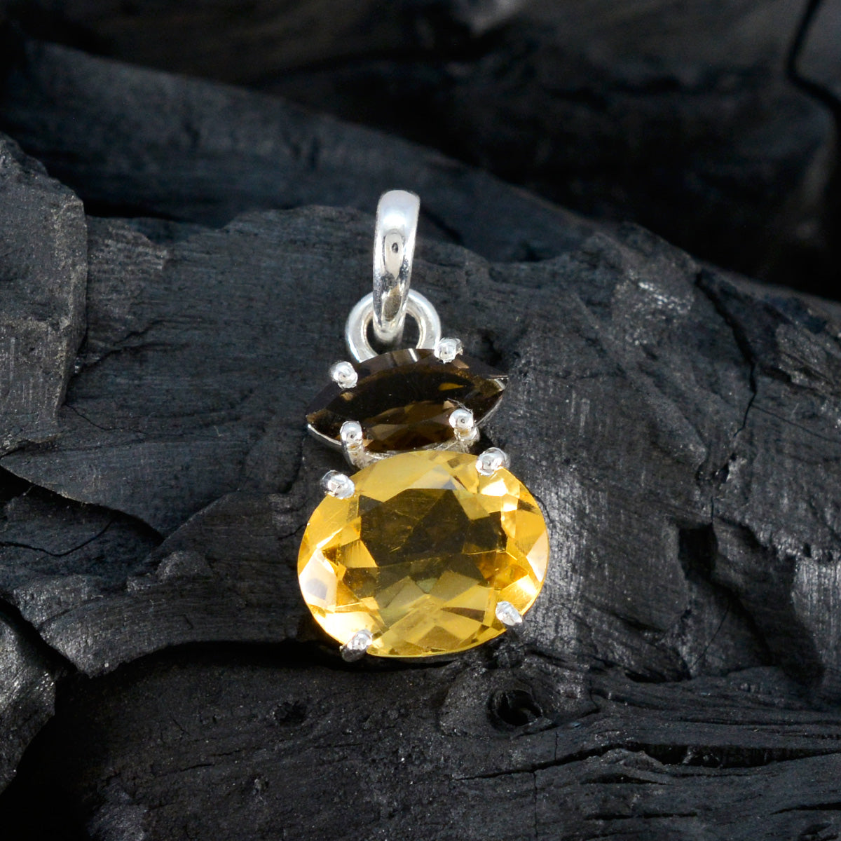 Multi Stone Delicate Turkish Silver Toi et Moi Zoe valentine multicolor Pendant Jewelry