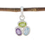 Multi Stone Elegant Korean Sterling Silver Trilogy multicolor Pendant