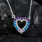 Multi Stone Featherlight Middle Eastern Silver multiple Yasmine Cocktail multicolor Pendant Jewelry