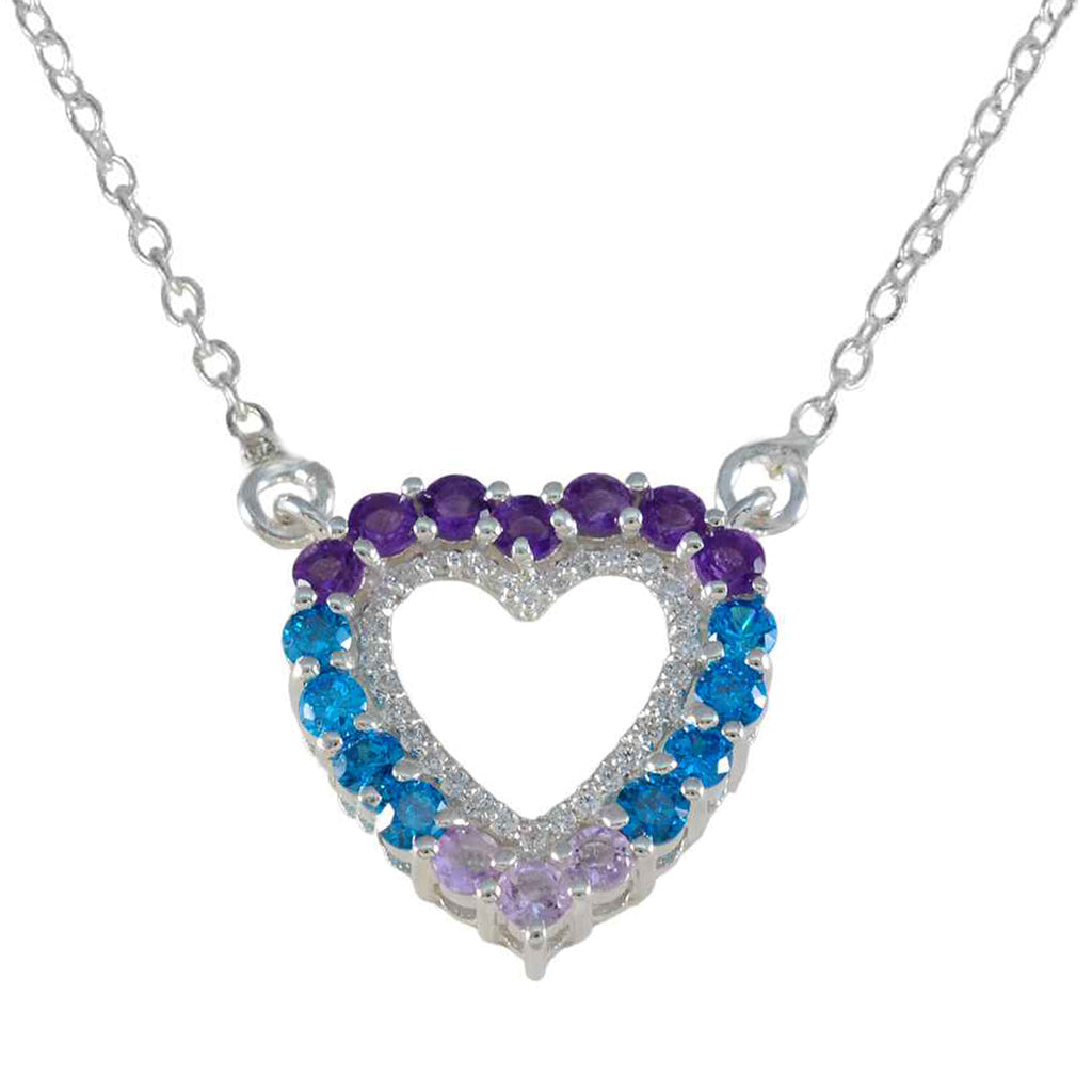 Multi Stone Featherlight Middle Eastern Silver multiple multicolor Pendant