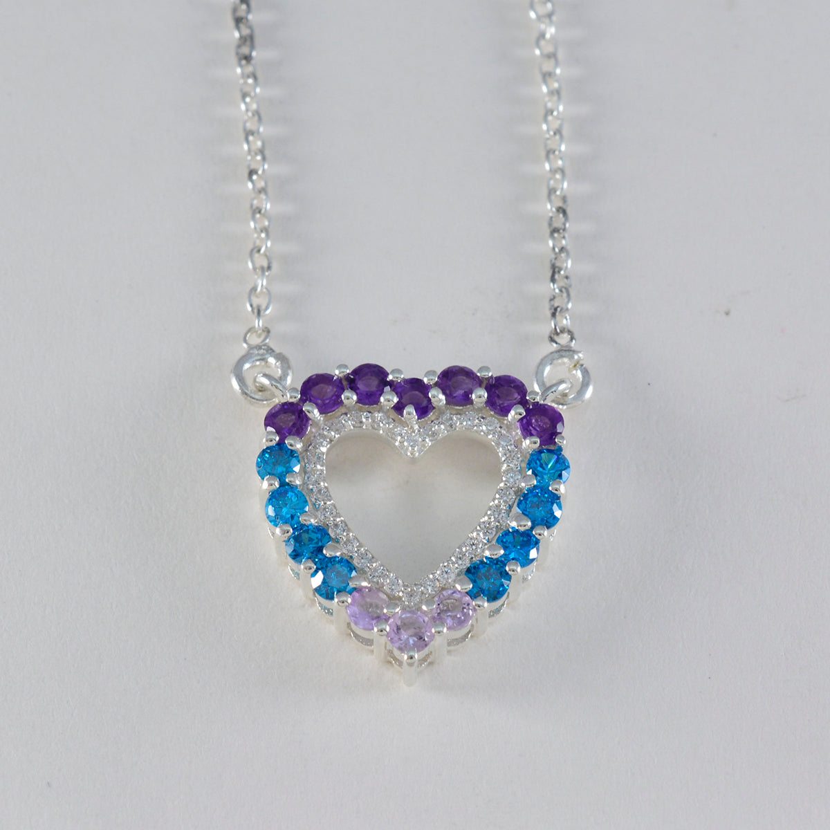 Multi Stone Featherlight Middle Eastern Silver multiple Yasmine Cocktail multicolor Pendant Jewelry