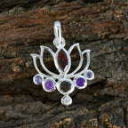 Multi Stone Dainty Turkish Sterling Silver Hepta Abigail Rope-Wire multicolor Pendant Jewellery