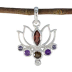 Multi Stone Dainty Turkish Sterling Silver Hepta multicolor Pendant