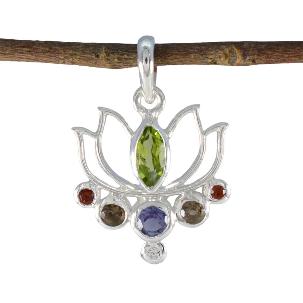 Multi Stone Dainty American 925 Silver Hepta multicolor Pendant Huvudsaklig produktbild