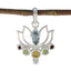 Multi Stone Dainty Mexican 92.5 Silver Hepta multicolor Pendant