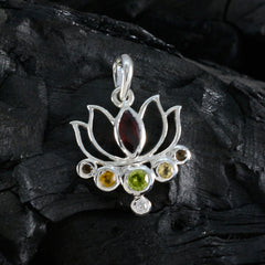 Multi Stone Dainty Latin American Silver Hepta Aisha Rope-Wire multicolor Pendant Jewelry