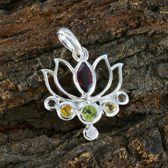 Multi Stone Dainty Latin American Silver Hepta Aisha Rope-Wire multicolor Pendant Jewelry