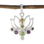 Multi Stone Dainty Turkish 92.5 Silver Hepta multicolor Pendant