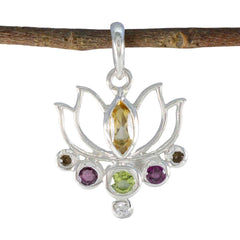 Multi Stone Dainty Turkish 92.5 Silver Hepta multicolor Pendant