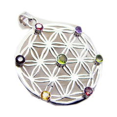 Multi Stone Statement Spanish 92.5 Silver multiple multicolor Pendant