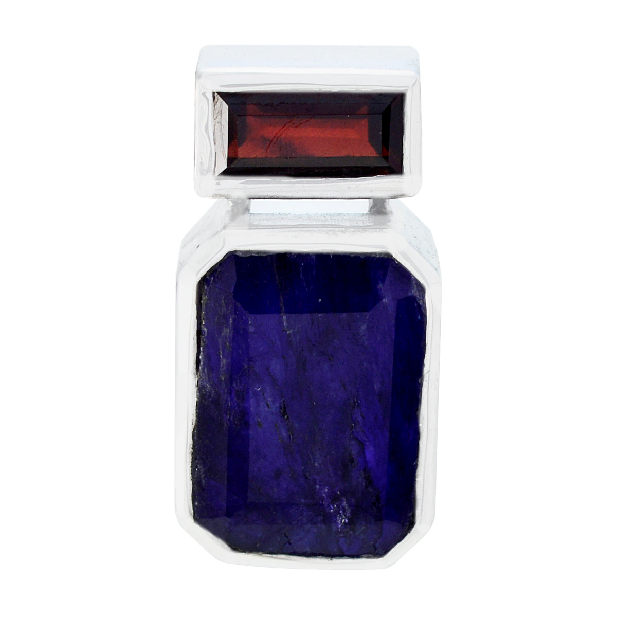 Flüsterdünner mexikanischer Toi et Moi-Anhänger aus 92,5er Silber mit mehreren Steinen und mehreren Farben Hauptbild