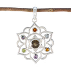 Multi Stone Classic Egyptian 925 Silver Hepta multicolor Pendant